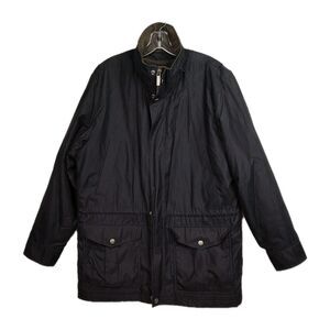 Perry Ellis Portfolio Insulated‎ Coat Men's M Black Full-Zip Snaps Mid-Length